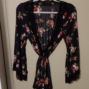 Breezy Lace and Roses Robe